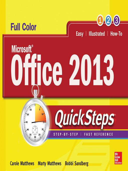 Title details for Microsoft Office 2013 QuickSteps by Carole Matthews - Available